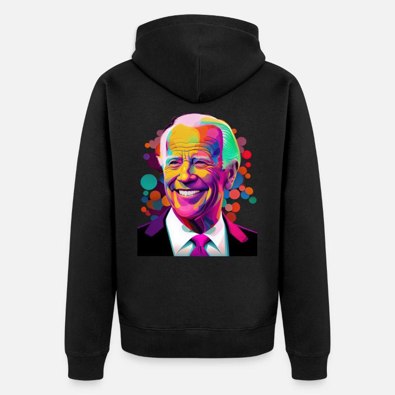 Président souriant - Veste à capuche bio Premium Unisexe - noir