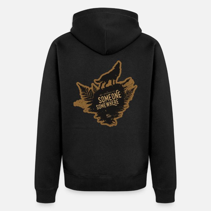 SOMEONE SOMEWHERE CREW PATCH - Unisex Premium Bio Zip Hoodie - Schwarz