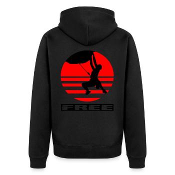 Climbing - Unisex Premium Bio Zip Hoodie - Schwarz - Hinten - Nico (187cm)