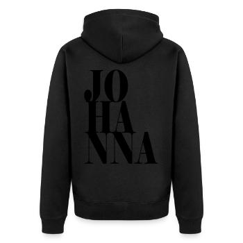 Johanna Nom Prénom Police moderne Word Art - Veste à capuche bio Premium Unisexe - noir - Dos - Nico (187cm)