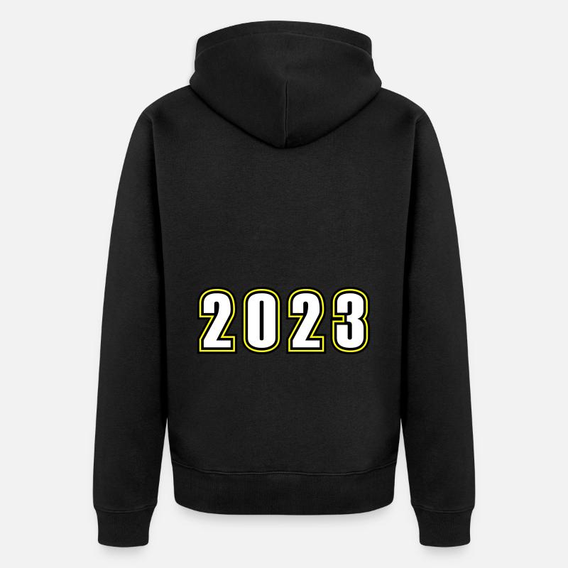 2023 année - Veste à capuche bio Premium Unisexe - noir