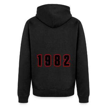 1982 Year Number - Unisex Premium Organic Zip Hoodie - black - Back - Nico (187cm)