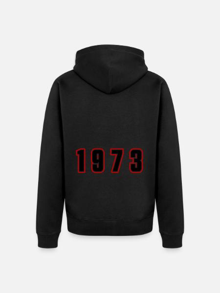 1973 Year Number - Unisex Premium Organic Zip Hoodie - black