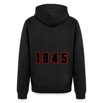 Numéro de l’année 1945 - Veste à capuche bio Premium Unisexe - noir - Dos - Nico (187cm)