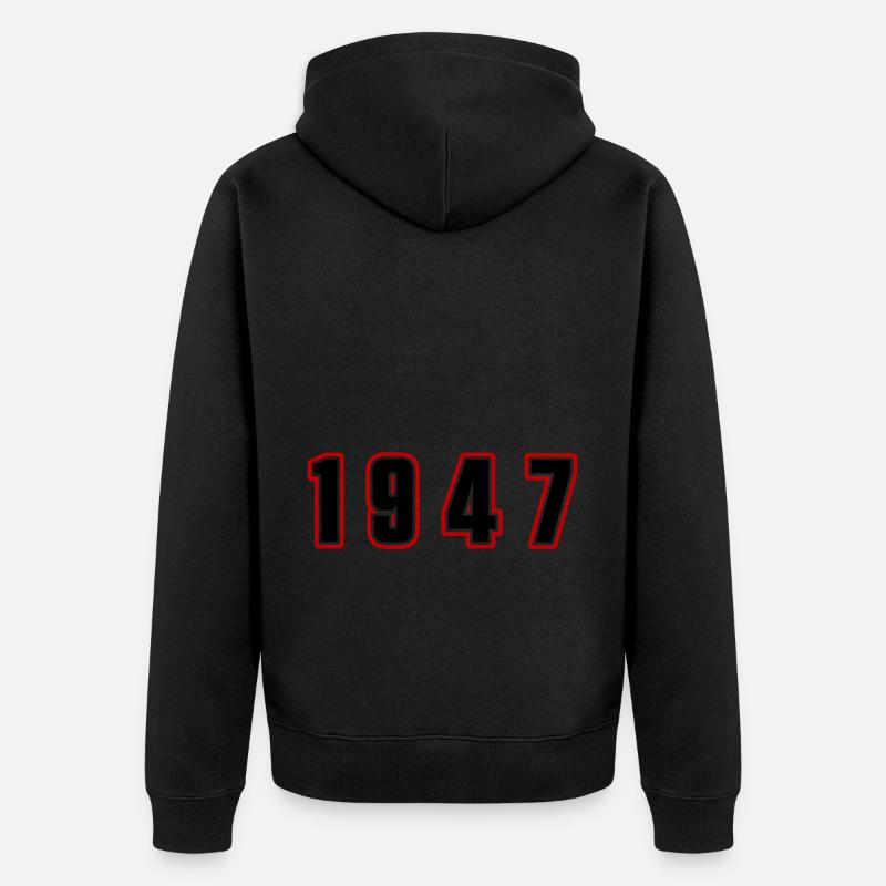 Numéro de l’année 1947 - Veste à capuche bio Premium Unisexe - noir