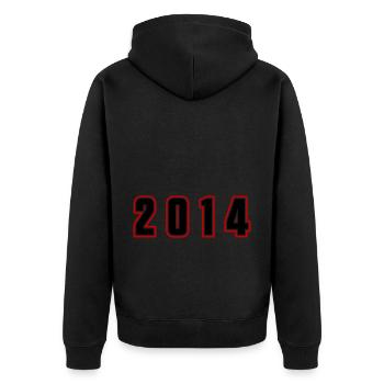 2014 Jahr Zahl - Unisex Premium Bio Zip Hoodie - Schwarz - Hinten - Nico (187cm)