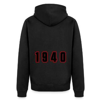 Numéro de l’année 1940 - Veste à capuche bio Premium Unisexe - noir - Dos - Nico (187cm)