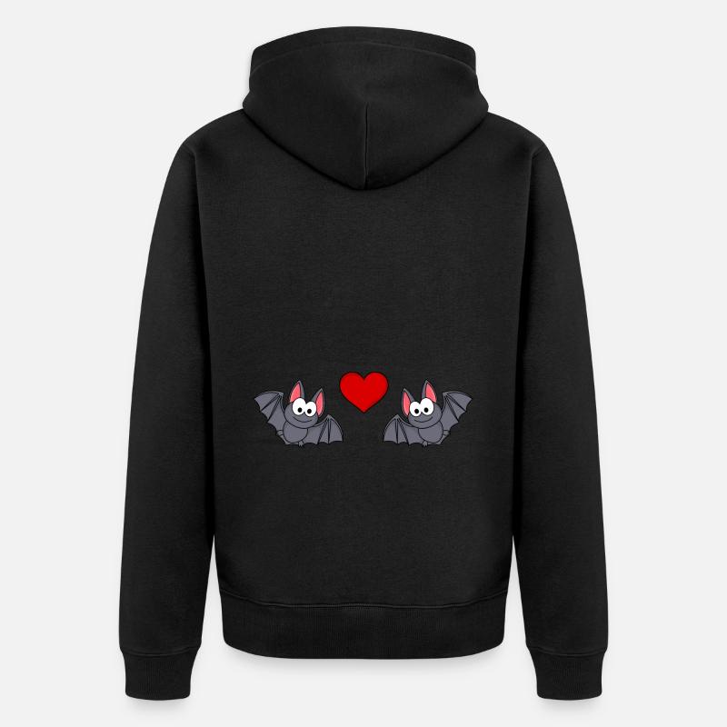Bat Comic Couple Amour - Veste à capuche bio Premium Unisexe - noir