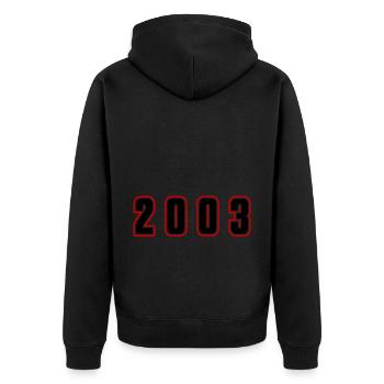 2003 Year Number - Unisex Premium Organic Zip Hoodie - black - Back - Nico (187cm)