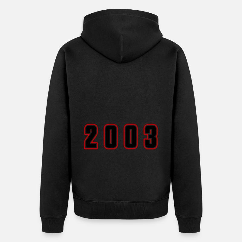 Numéro de l’année 2003 - Veste à capuche bio Premium Unisexe - noir
