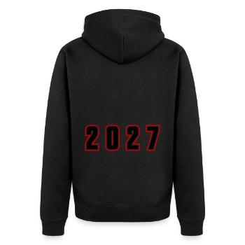 Numéro d’année 2027 - Veste à capuche bio Premium Unisexe - noir - Dos - Nico (187cm)