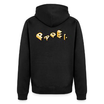 Padel - Geschenk für Padelliebhaber - Unisex Premium Bio Zip Hoodie - Schwarz - Hinten - Nico (187cm)