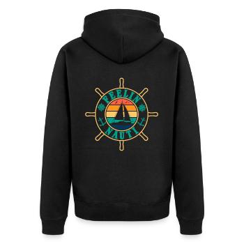 Feelin Nauti Je sens voilier nautique - Veste à capuche bio Premium Unisexe - noir - Dos - Nico (187cm)