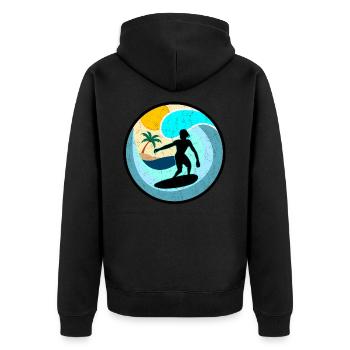 Vintage Retro Surfer Skimboard Surf - Veste à capuche bio Premium Unisexe - noir - Dos - Nico (187cm)