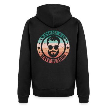 Awesome Dads have beards - Unisex Premium Bio Zip Hoodie - Schwarz - Hinten - Nico (187cm)