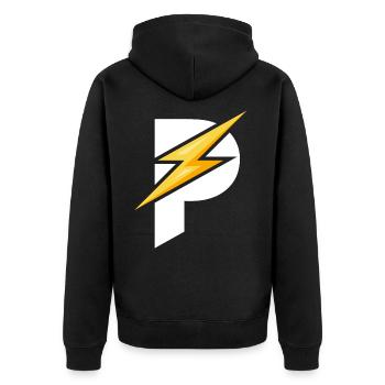 Padel - Geschenk für Padelspieler - Unisex Premium Bio Zip Hoodie - Schwarz - Hinten - Nico (187cm)