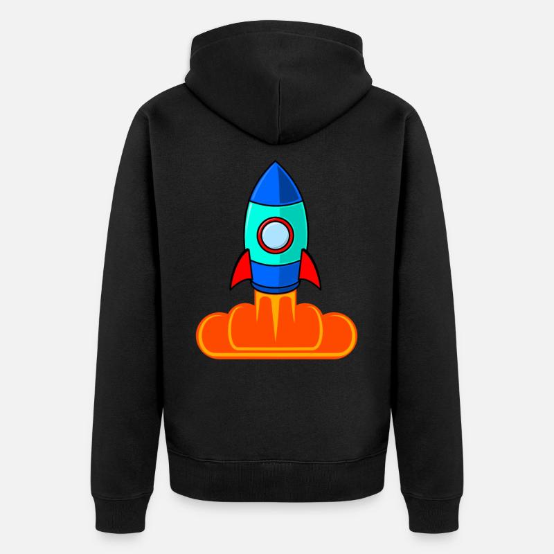 Space Rocket Rocket Launch Kids - Veste à capuche bio Premium Unisexe - noir