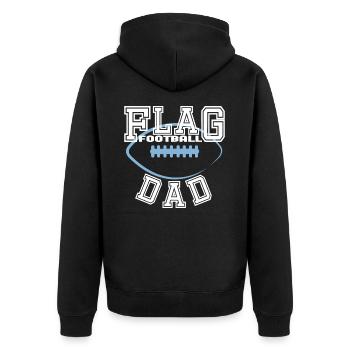 Flag Football Dad Papa Vater Männer - Unisex Premium Bio Zip Hoodie - Schwarz - Hinten - Nico (187cm)
