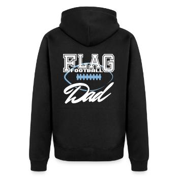 Flag Football Dad Papa Vater Männer - Unisex Premium Bio Zip Hoodie - Schwarz - Hinten - Nico (187cm)