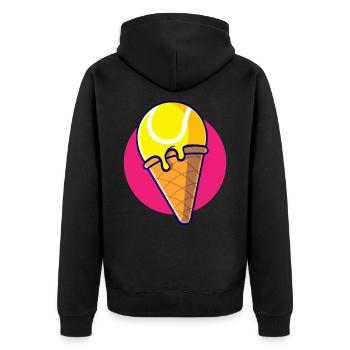 Padel - Geschenk für Eis- und Padelliebhaber - Unisex Premium Bio Zip Hoodie - Schwarz - Hinten - Nico (187cm)