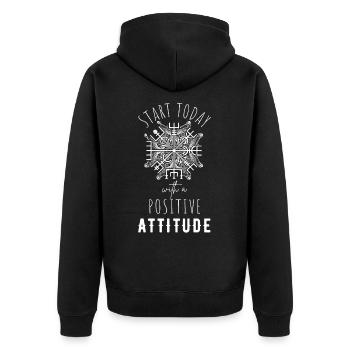 ATTITUDE POSITIVE ÉTAT D’ Motivation - Veste à capuche bio Premium Unisexe - noir - Dos - Nico (187cm)