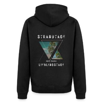 SOMMER ich bin dann soweit - HELLO SUMMER - Unisex Premium Bio Zip Hoodie - Schwarz - Hinten - Nico (187cm)