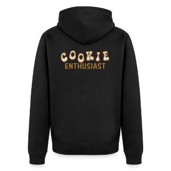 Keks-Enthusiast - Unisex Premium Bio Zip Hoodie - Schwarz - Hinten - Nico (187cm)