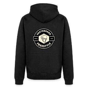 SKATEBOARD FREESTYLE X WHITE HELMET - Unisex Premium Organic Zip Hoodie - black - Back - Nico (187cm)