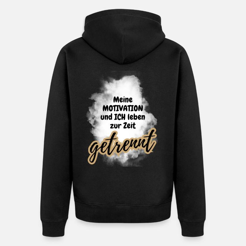 POSITIVE EINSTELLUNG MINDSET Motivation - Unisex Premium Bio Zip Hoodie - Schwarz