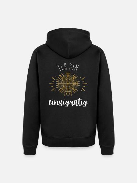 Wegweiser MOTIVATION - VEGVISIR - Unisex Premium Bio Zip Hoodie - Schwarz