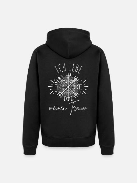 Wegweiser MOTIVATION - VEGVISIR - Unisex Premium Bio Zip Hoodie - Schwarz