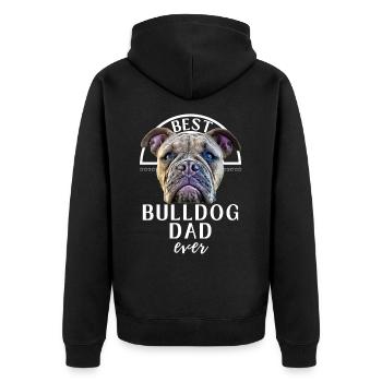 Bulldogge - MEILLEUR Bulldog DAD - Bulldoggen Papa - Veste à capuche bio Premium Unisexe - noir - Dos - Nico (187cm)