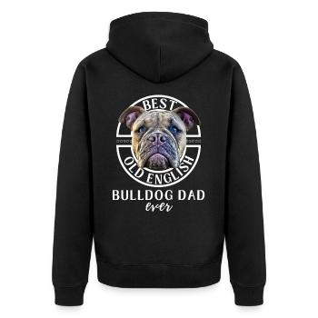 Bulldogge - MEILLEUR Papa Bulldog - Bulldoggen Papa - Veste à capuche bio Premium Unisexe - noir - Dos - Nico (187cm)