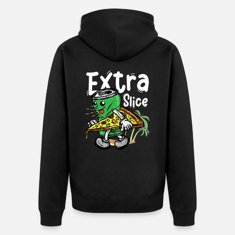 Extra slice - Unisex Premium Bio Zip Hoodie - Schwarz