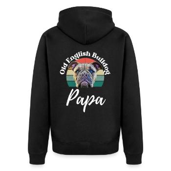 VIEIL ANGLAIS BULLDOG PAPA Chien Chiens Bulldog - Veste à capuche bio Premium Unisexe - noir - Dos - Nico (187cm)