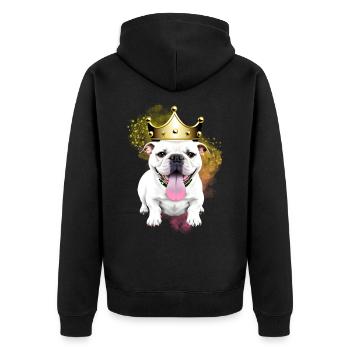 Dictons de chiens Chien Chiens Bulldog - Veste à capuche bio Premium Unisexe - noir - Dos - Nico (187cm)