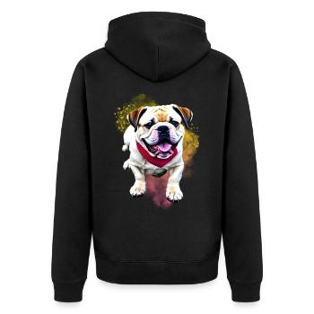 Dictons de chiens Chien Chiens Bulldog - Veste à capuche bio Premium Unisexe - noir - Dos - Nico (187cm)