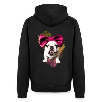 Dictons de chiens Chien Chiens Bulldog - Veste à capuche bio Premium Unisexe - noir - Dos - Nico (187cm)