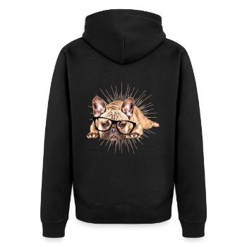 BOULEDOGUE FRANÇAIS Chien Chien Bulldog - Veste à capuche bio Premium Unisexe - noir - Dos - Nico (187cm)