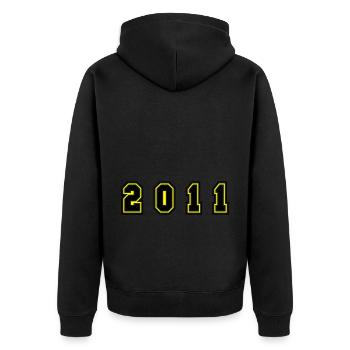 Numéro de l’année 2011 - Veste à capuche bio Premium Unisexe - noir - Dos - Nico (187cm)