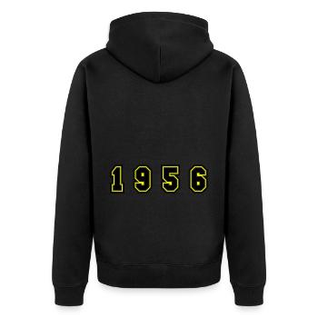 1956 Year Number - Unisex Premium Organic Zip Hoodie - black - Back - Nico (187cm)