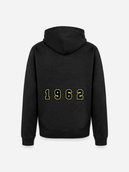 1962 Year Number - Unisex Premium Organic Zip Hoodie - black