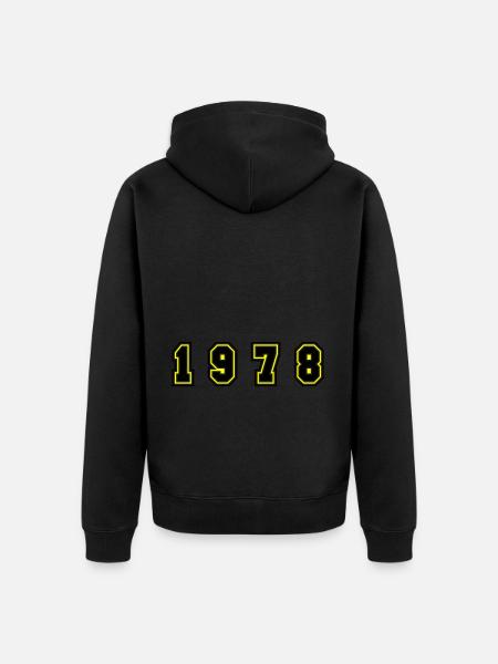 1978 Year Number - Unisex Premium Organic Zip Hoodie - black