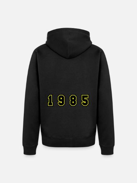 1985 Year Number - Unisex Premium Organic Zip Hoodie - black