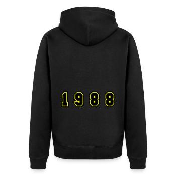 Numéro de l’année 1988 - Veste à capuche bio Premium Unisexe - noir - Dos - Nico (187cm)