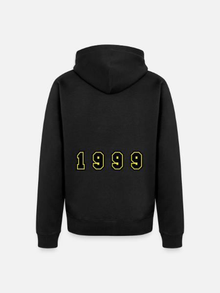 1999 Year Number - Unisex Premium Organic Zip Hoodie - black