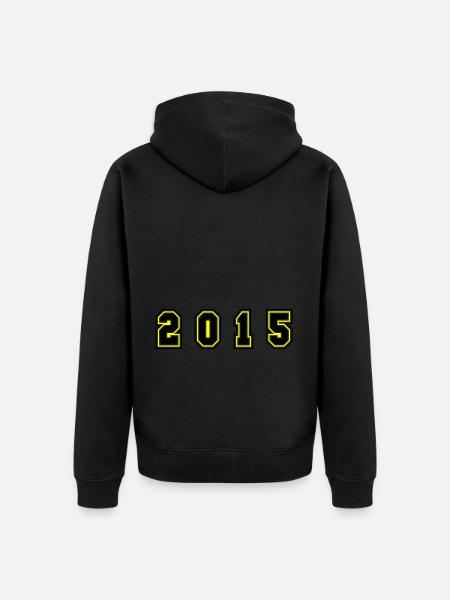 2015 Year Number - Unisex Premium Organic Zip Hoodie - black