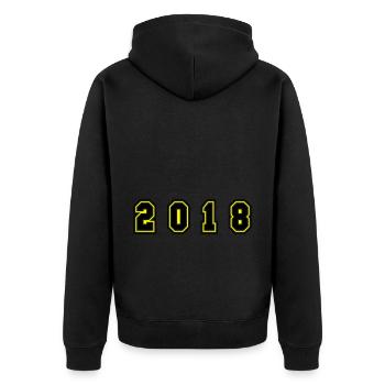 2018 Year Number - Unisex Premium Organic Zip Hoodie - black - Back - Nico (187cm)