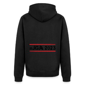Jga 2023 - Unisex Premium Bio Zip Hoodie - Schwarz - Hinten - Nico (187cm)