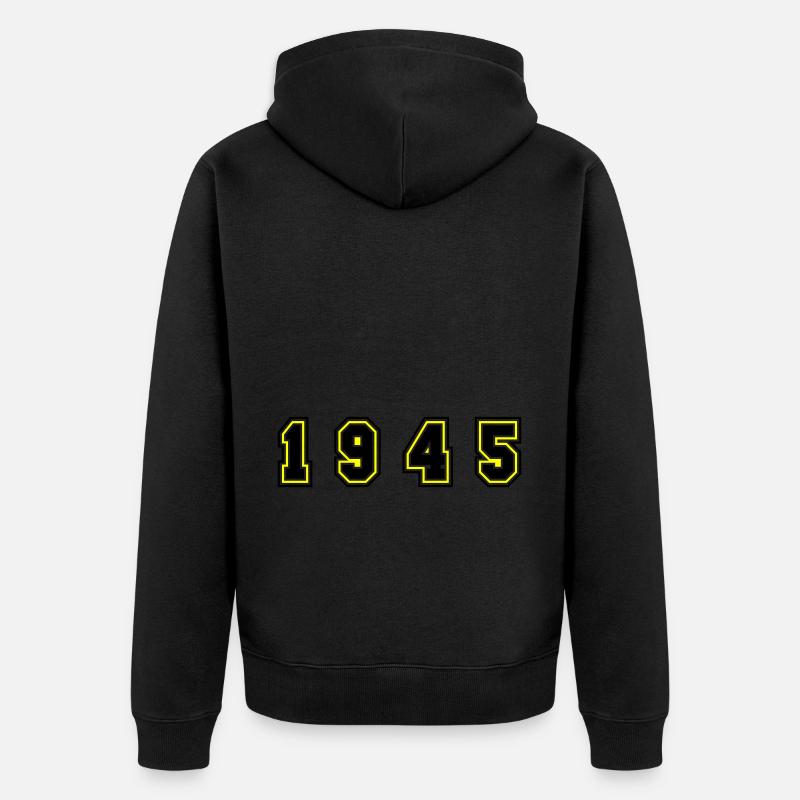 Numéro de l’année 1945 - Veste à capuche bio Premium Unisexe - noir